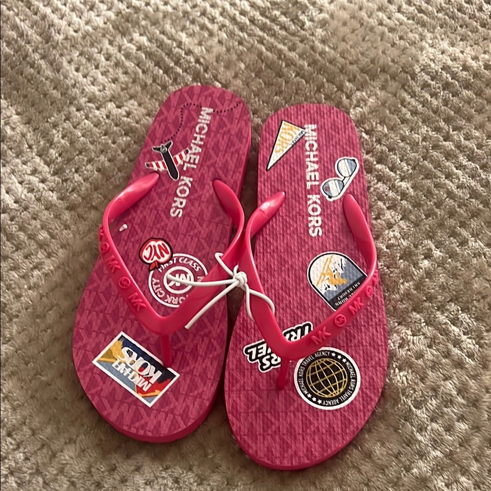 Michael Kors Kids Pink Flip Flops